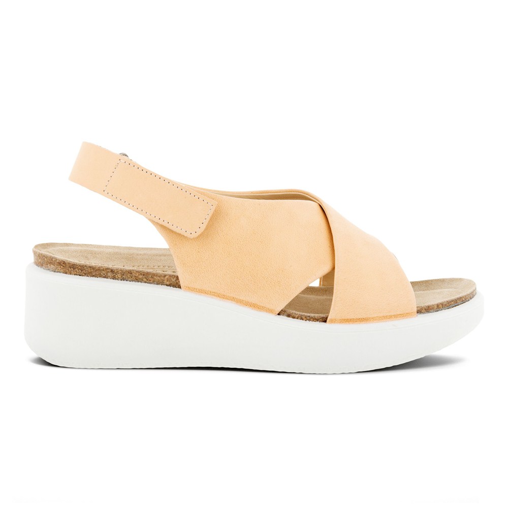 Sandalias Mujer - ECCO Flowt Wedge Cork - Beige - LAC941685